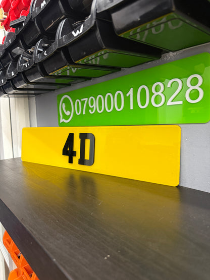 Pair of 4D Number Plates